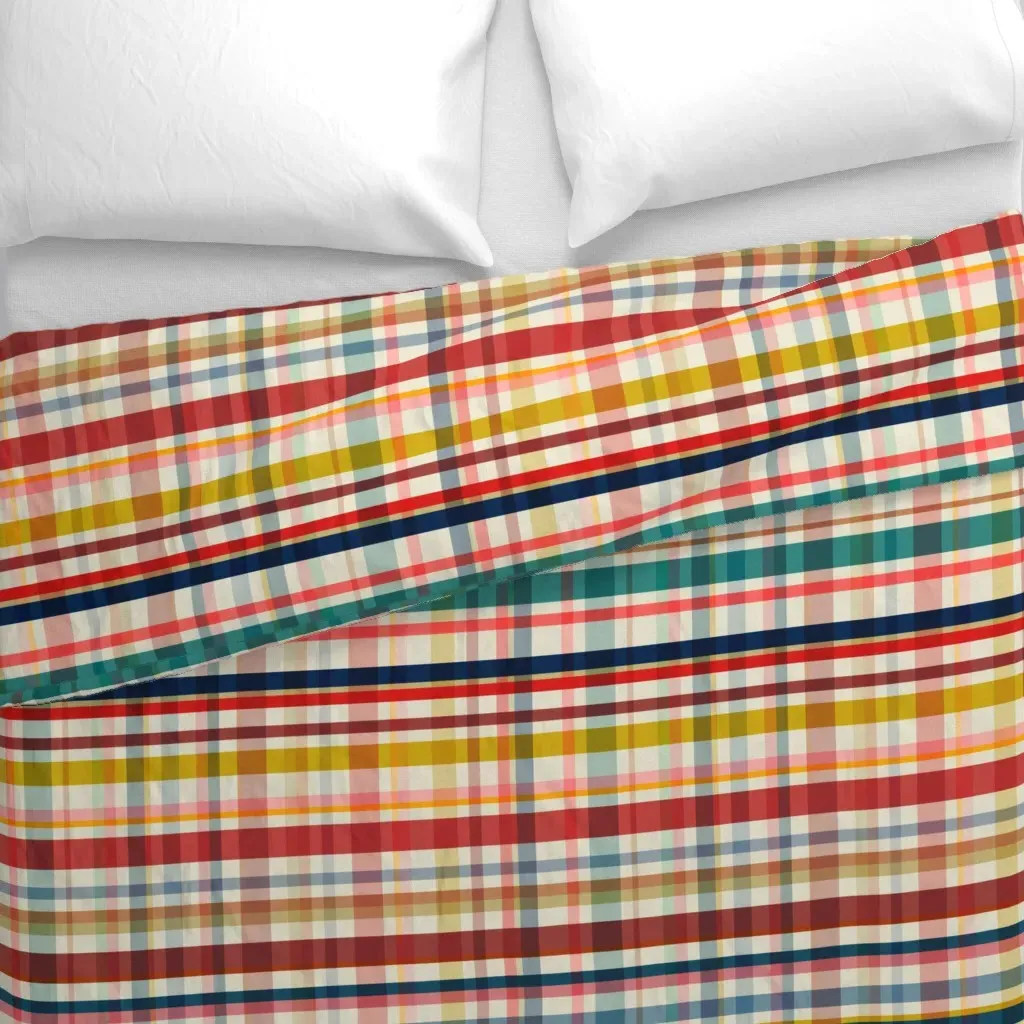 Boy Scout Plaid Duvet Cover - Off-White alternate view