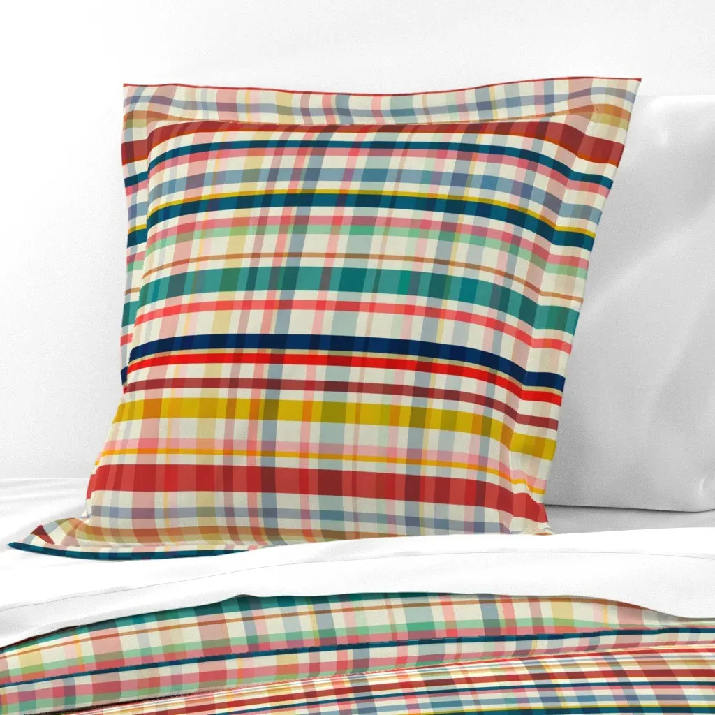 Boy Scout Plaid Euro Pillow Sham - Red product
