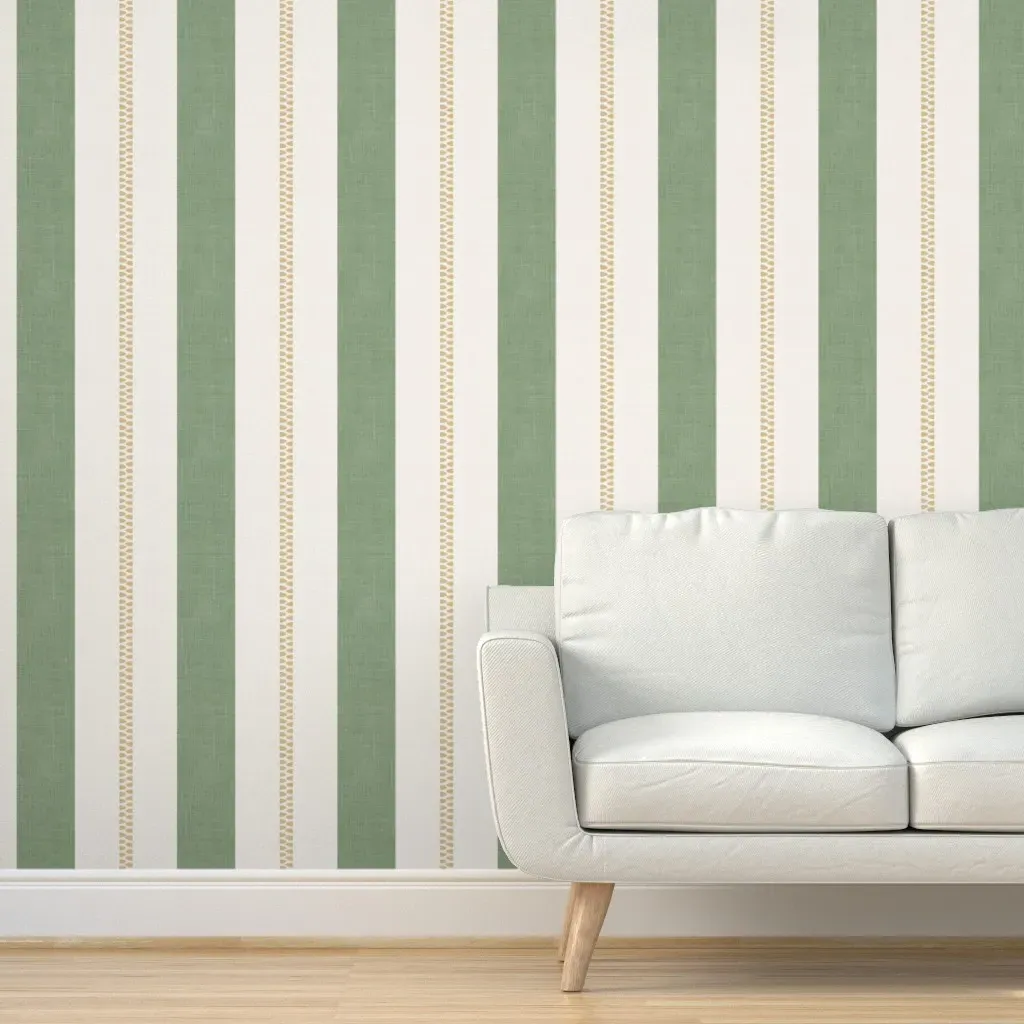 Braided Knot Farmhouse Stripe Peel and Stick Wallpaper - Sage Green product