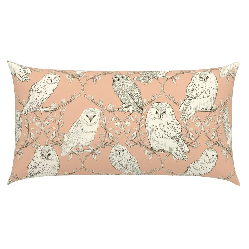 Branches And Vines Woodland Owls King Pillow Sham - Peach product
