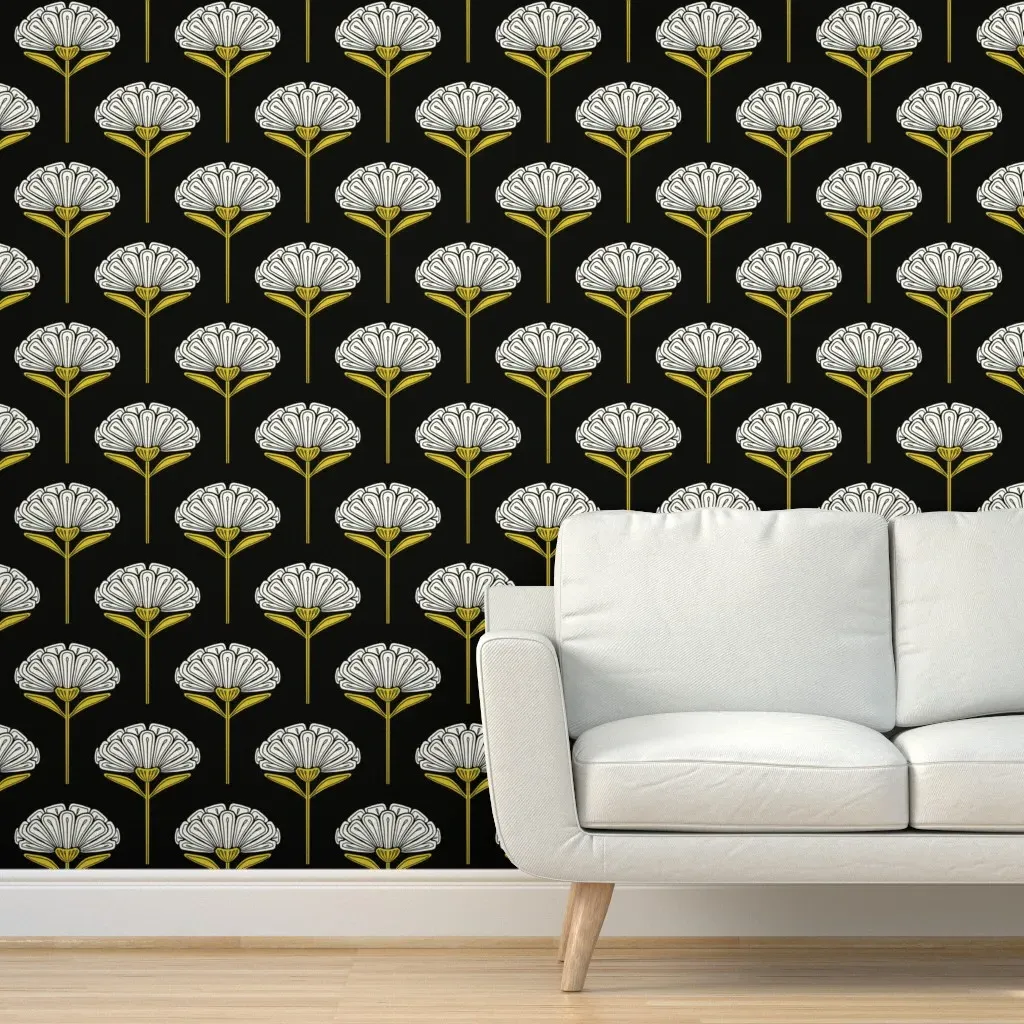 Brantley Small Peel and Stick Wallpaper - Yellow and White product