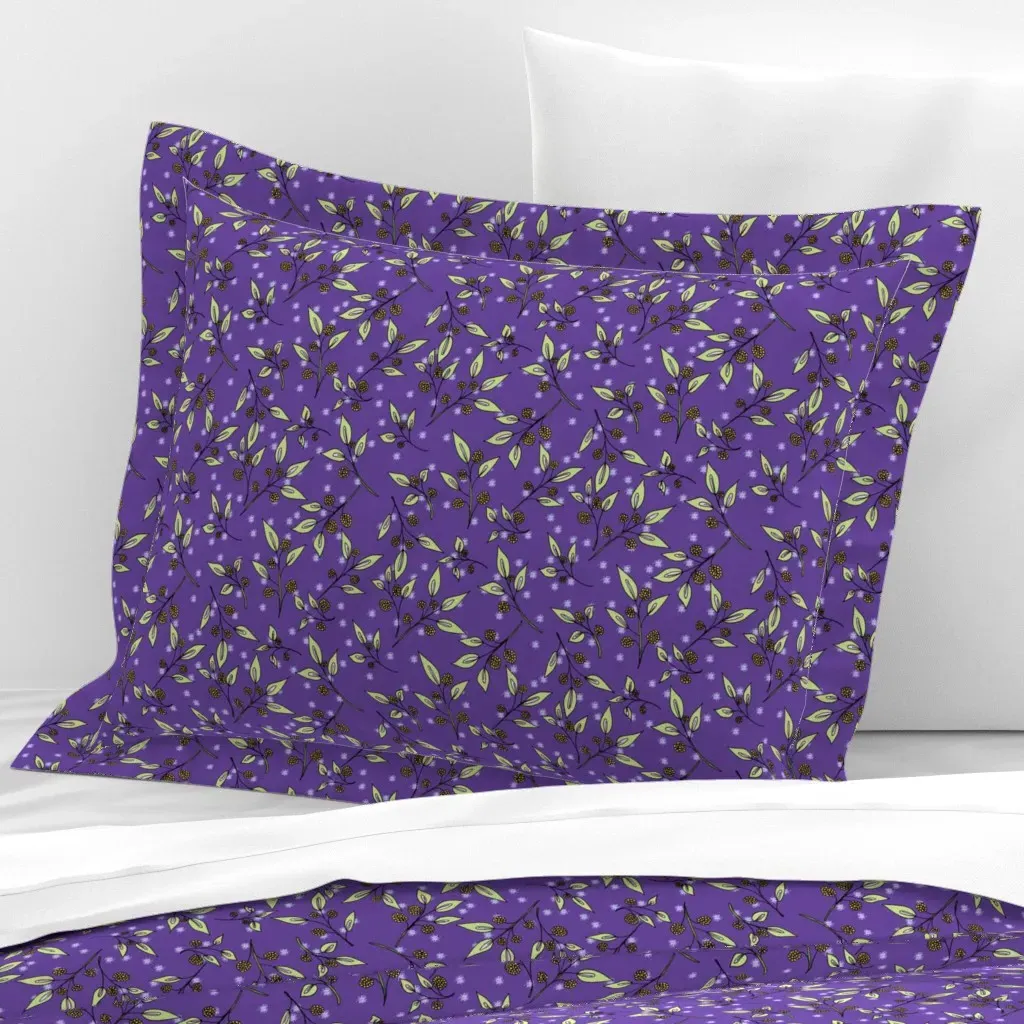 Brazenberries In Starlight Standard Flanged Cushion Cover - Purple, Cotton Sateen product