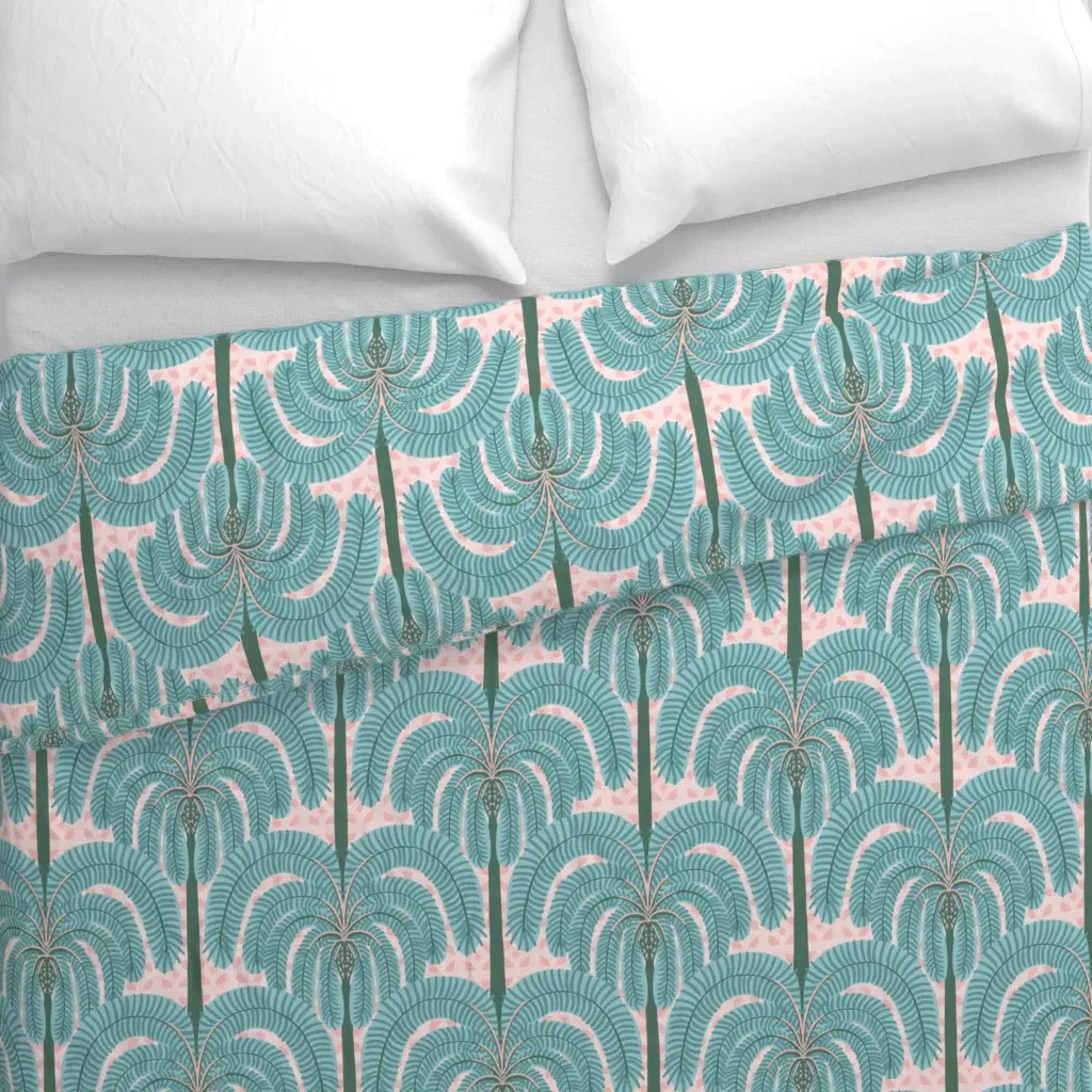 Breezy Palm Springs Green Duvet Cover - Teal alternate view