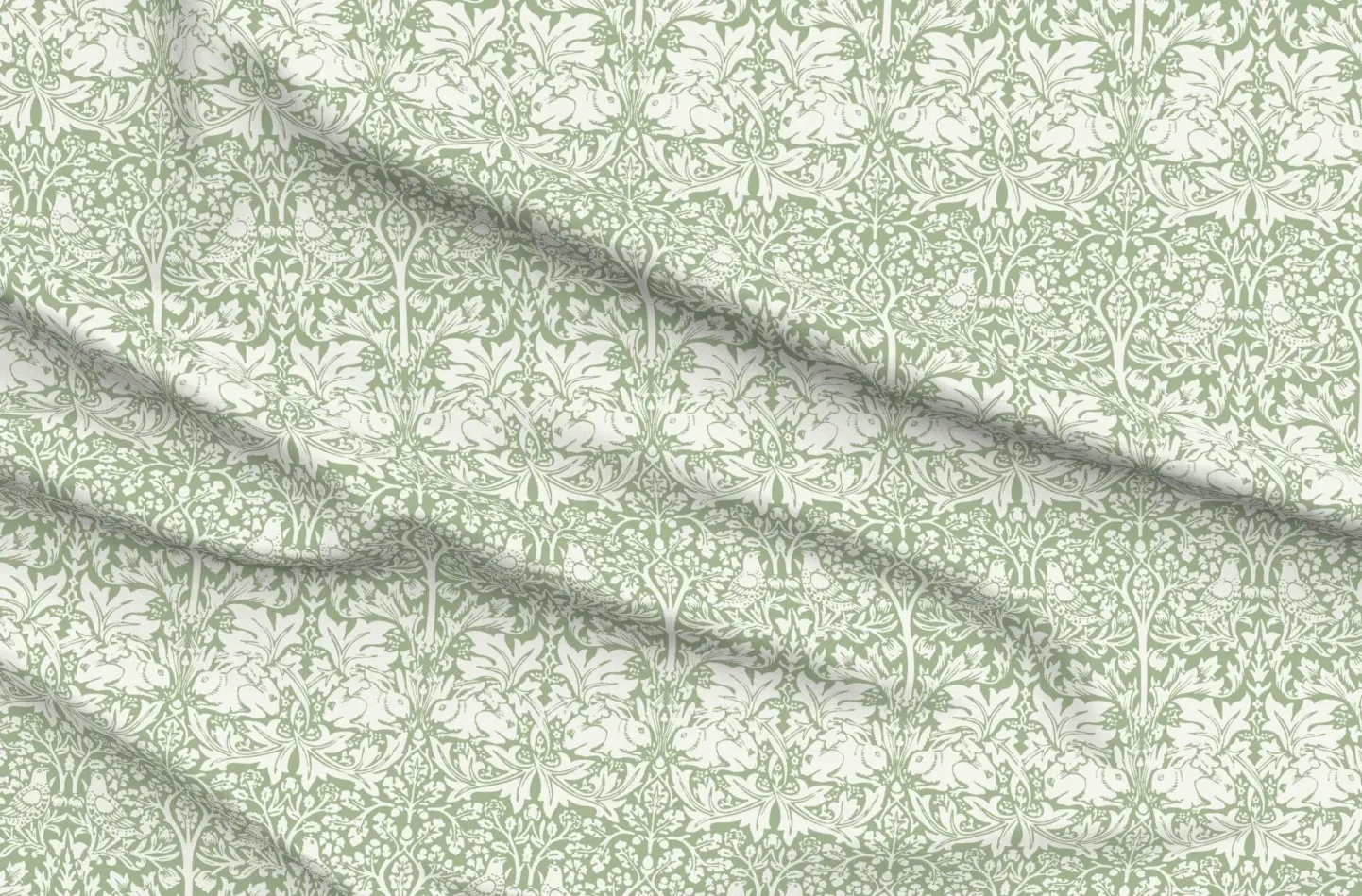 Brer Rabbit Historic Arts & Crafts Fabric - Pistachio, Pique product