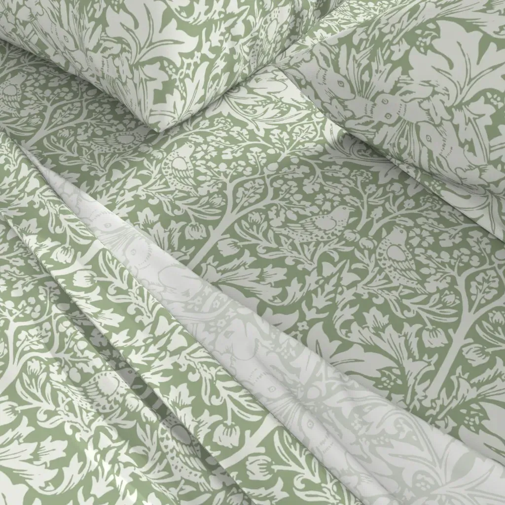 Brer Rabbit Historic Arts & Crafts William Morris Queen Sheet Set - Sage Green alternate view