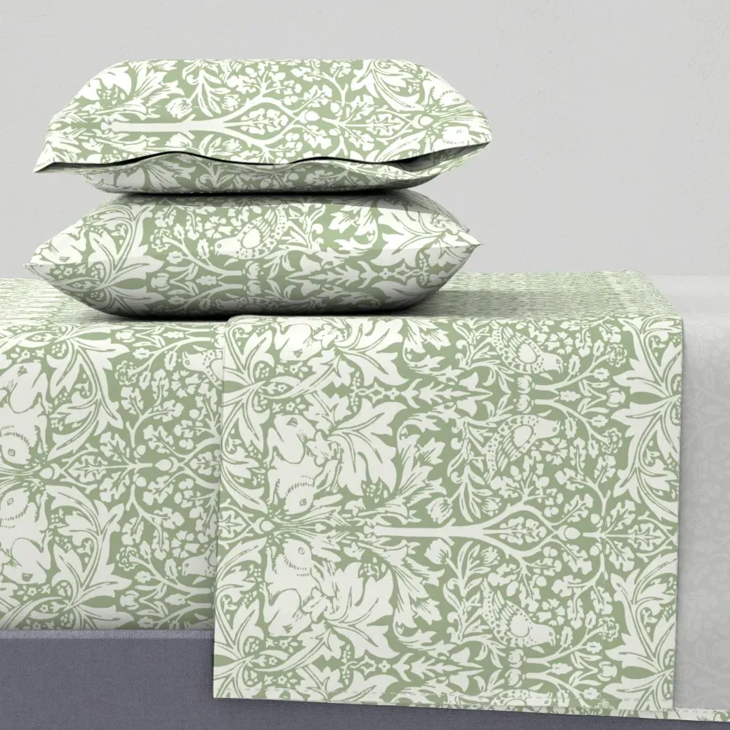Brer Rabbit Historic Arts & Crafts William Morris Queen Sheet Set - Sage Green product