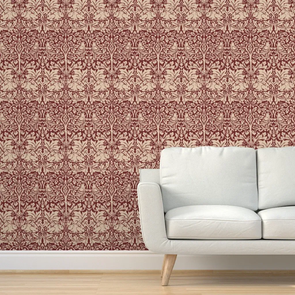 Brer Rabbit In Original Geranium Peel and Stick Wallpaper - Burgundy product