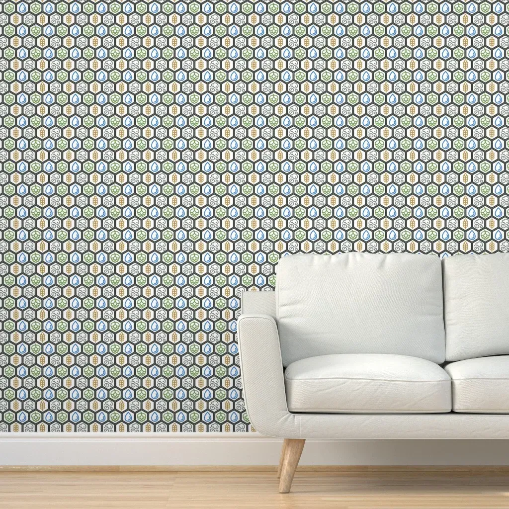 Brew Elements Hexagon Peel and Stick Wallpaper - Gray product