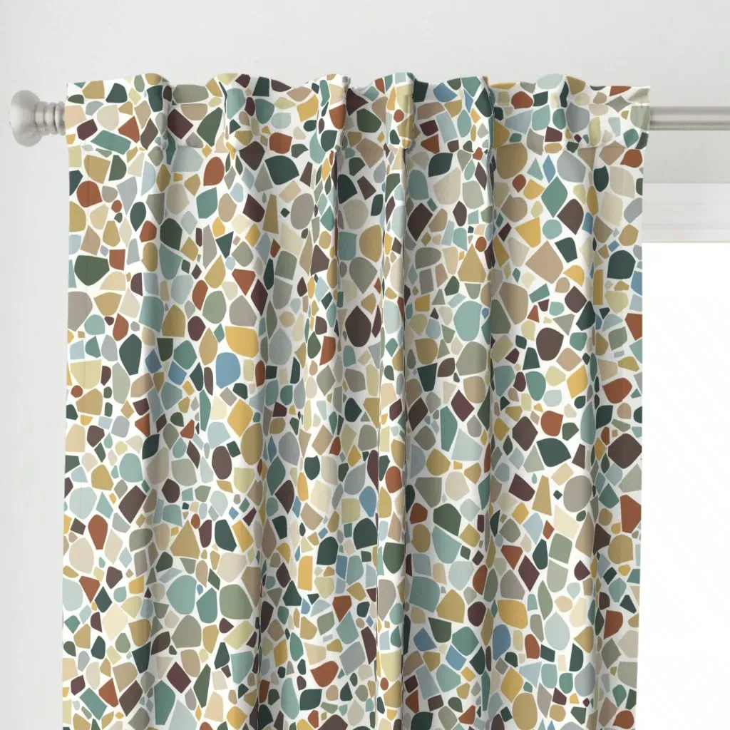 Bright Bold Abstract Curtain Panel - Beige alternate view