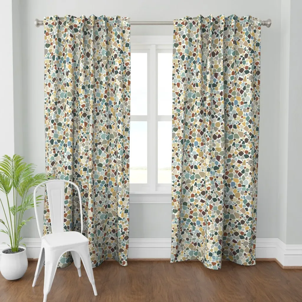 Bright Bold Abstract Curtain Panel - Beige product