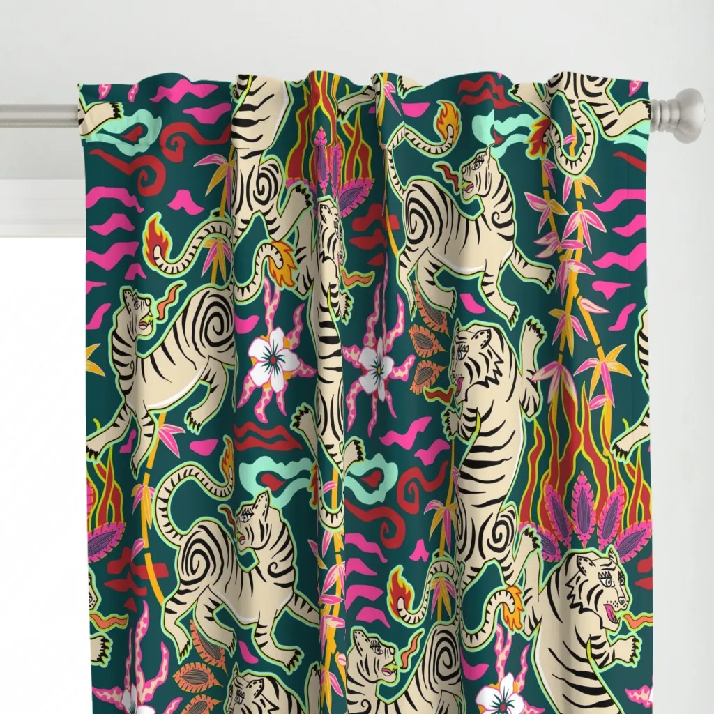 Bright Flaming Spring Curtain Panel - Off-White, Cream alternate view