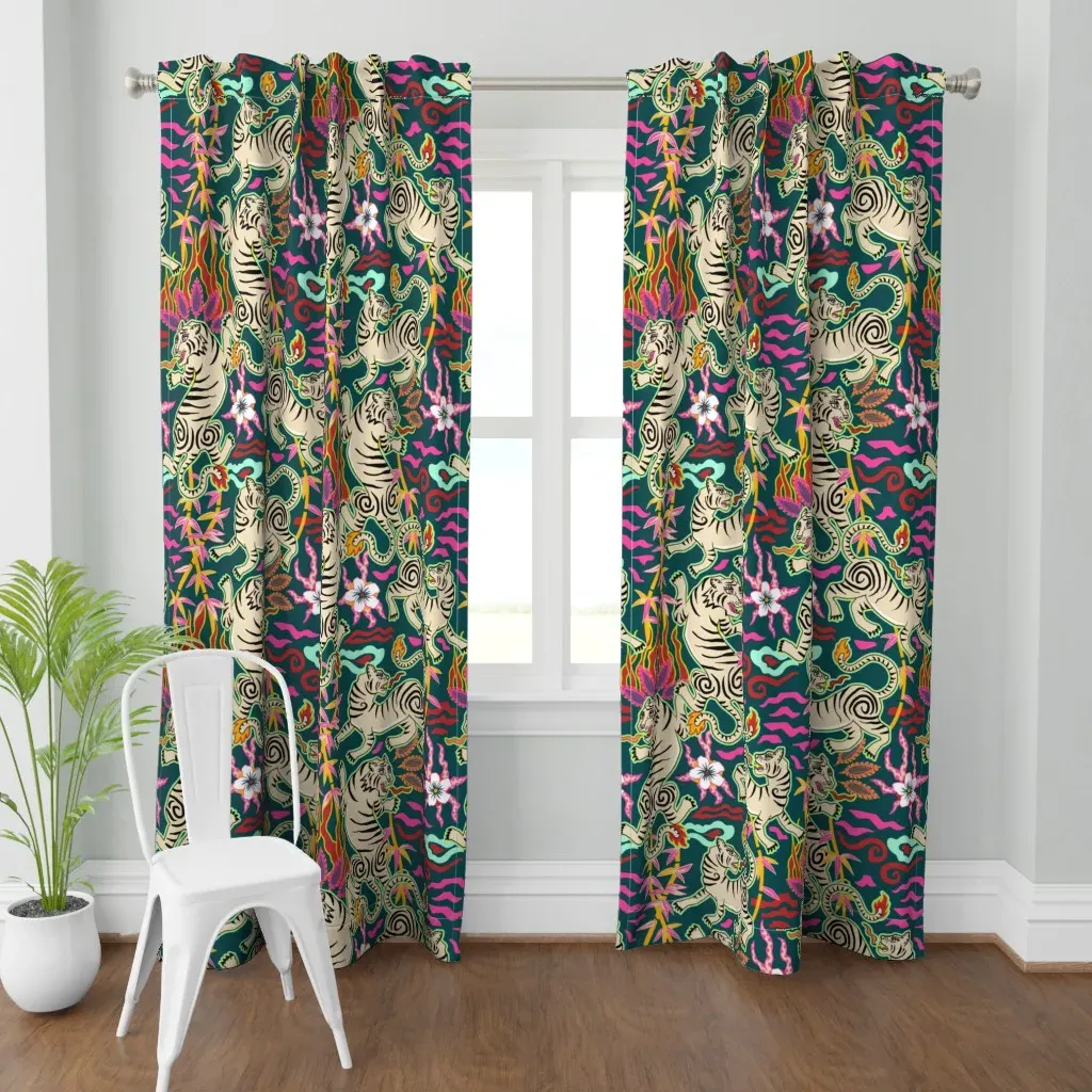 Bright Flaming Spring Curtain Panel - Off-White, Cream product