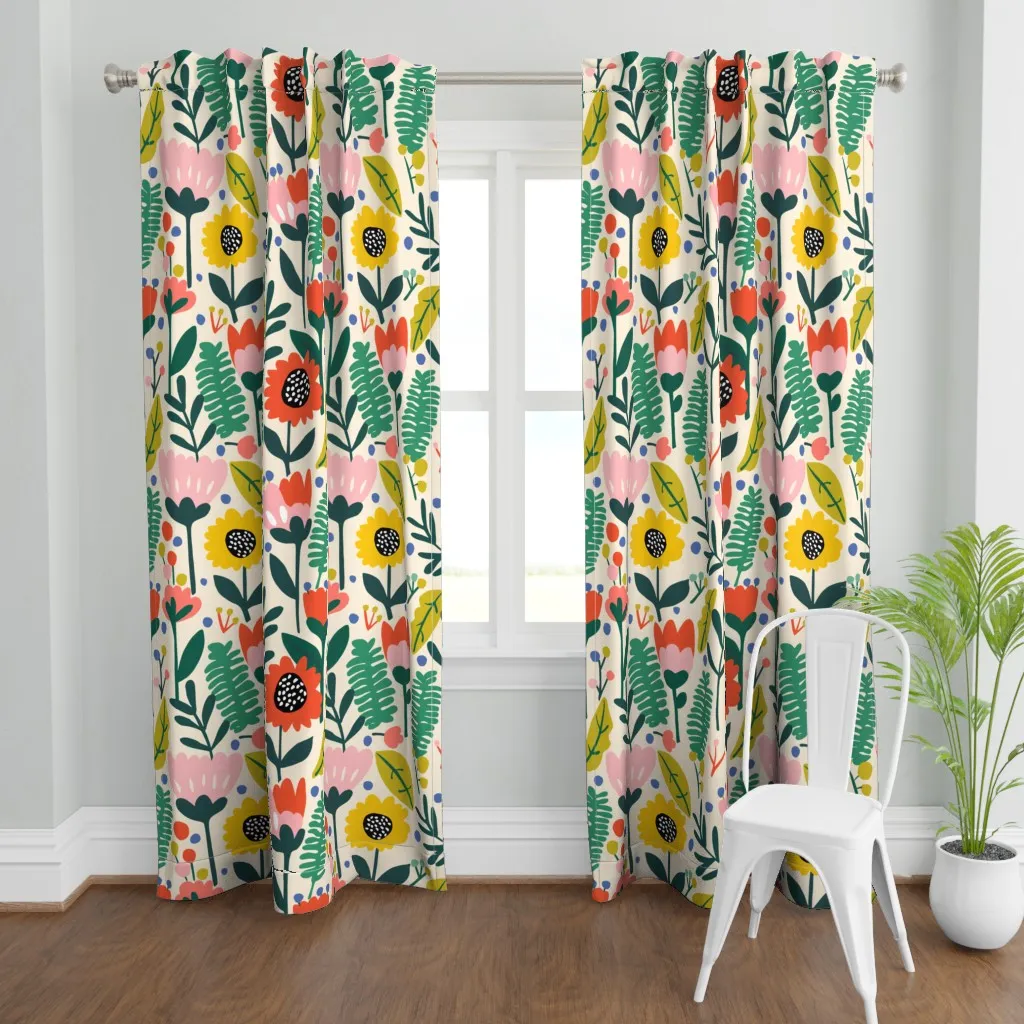 Bright Floral Curtain Panel - Pink product