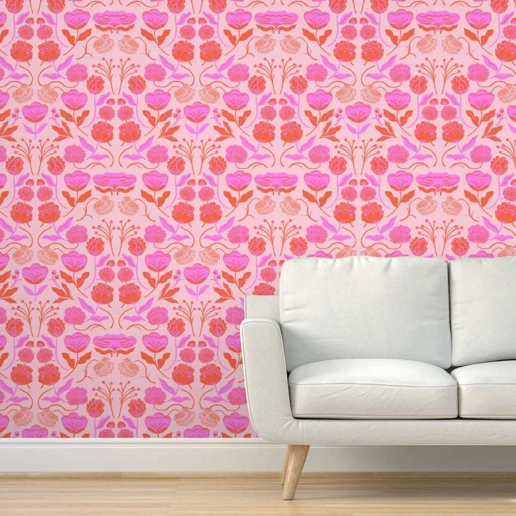 Bright Happy Floral Peel and Stick Wallpaper - Pink product