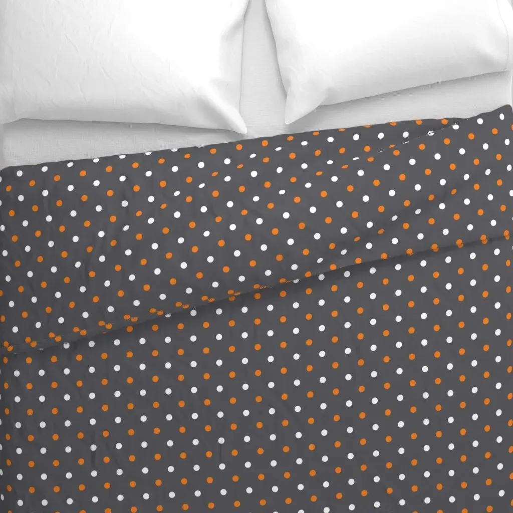 Bright Orange and Grey Duvet Cover - Orange alternate view