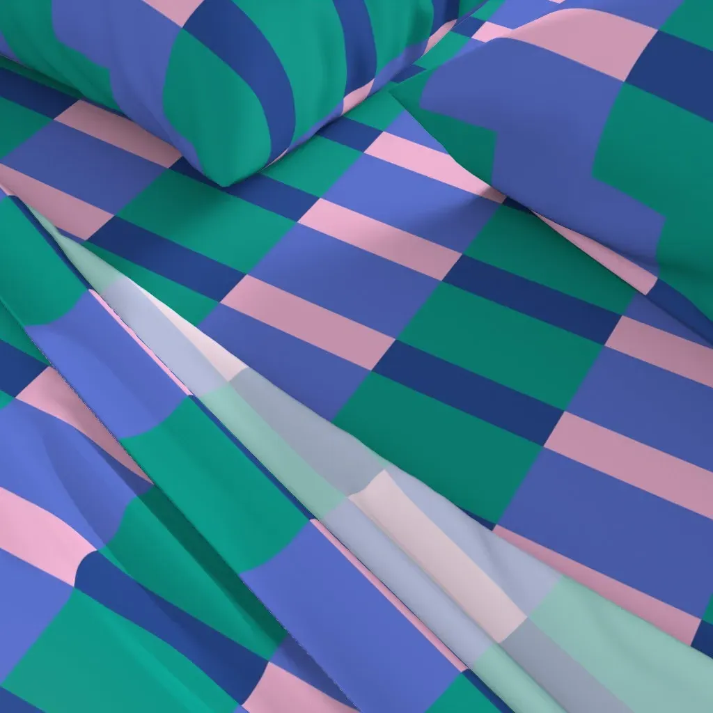 Bright Pastels Color Block Geometric Twin Sheet Set - Teal alternate view