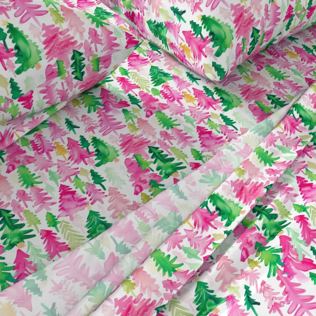 Bright Pink Christmas Trees King Size Sheet Set - Pink alternate view
