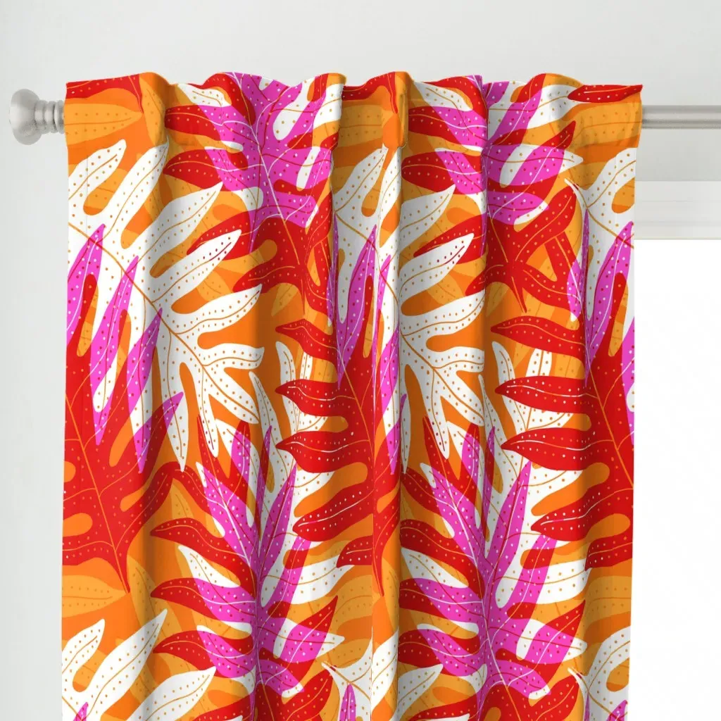Bright Pinks Lauae Curtain Panel - Red alternate view