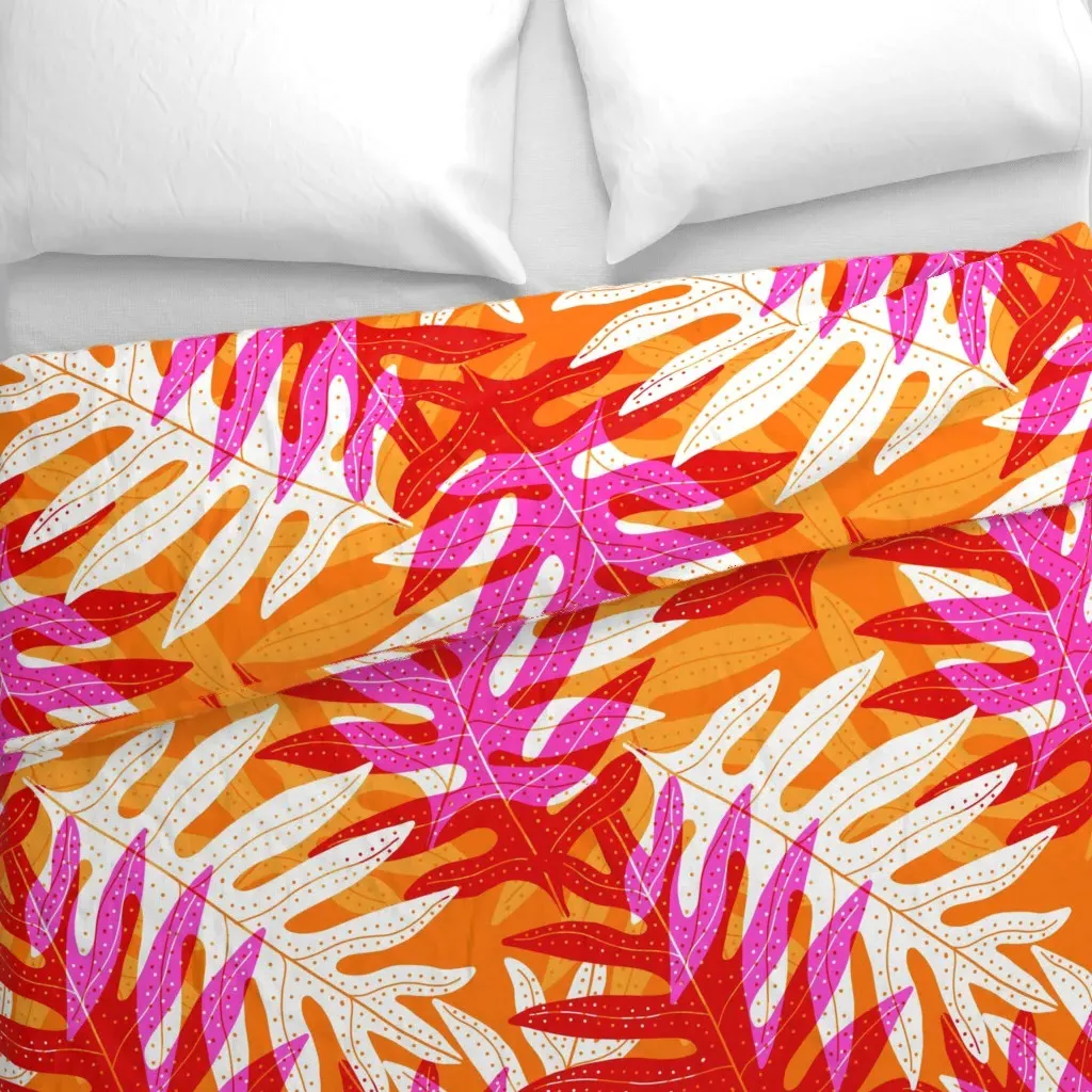 Bright Pinks Lauae Duvet Cover - Red alternate view