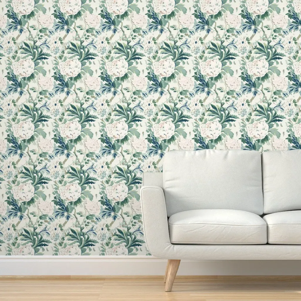 British Enigma Forest Celerie Peel and Stick Wallpaper - Teal product