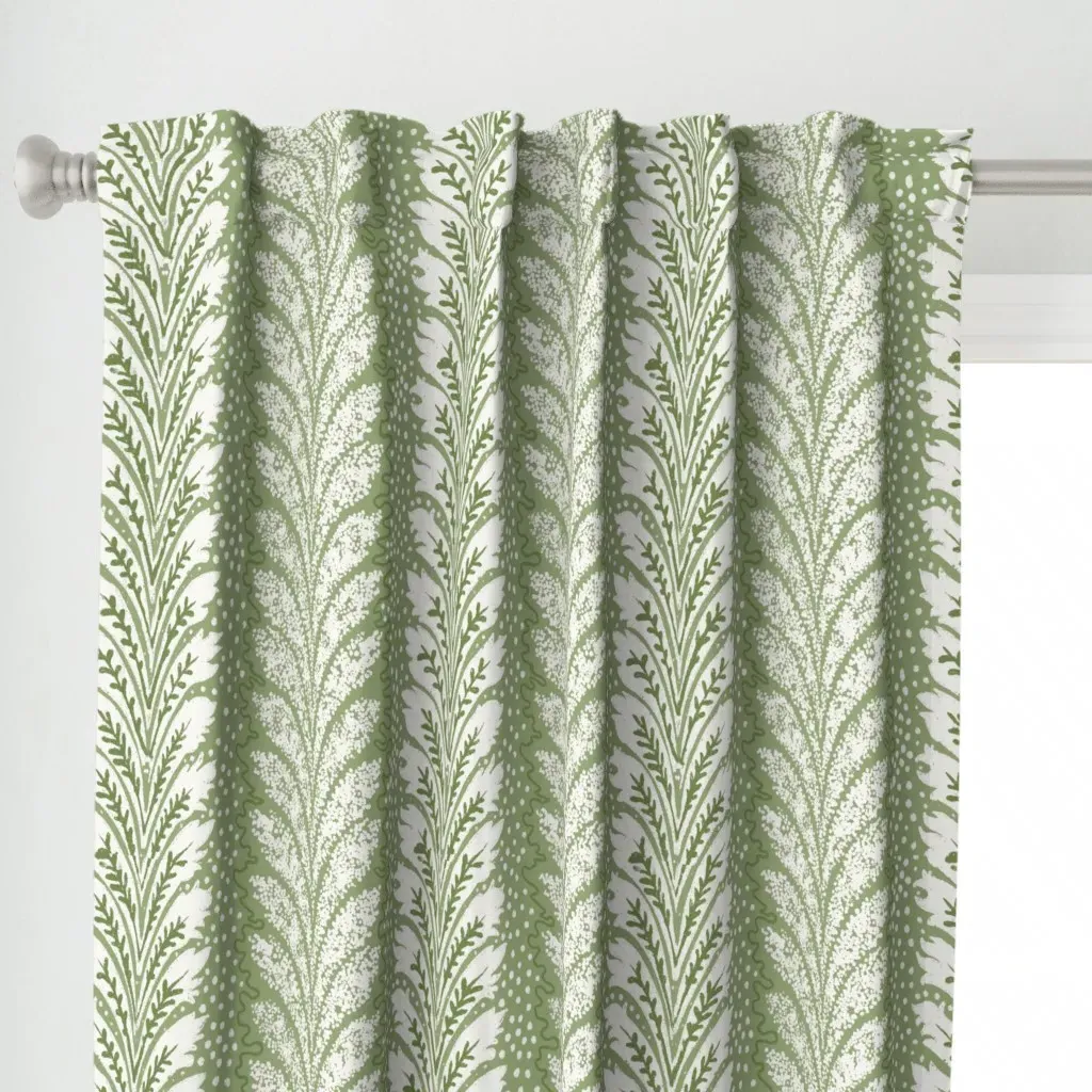British Feather Grass Curtain Panel - White alternate view