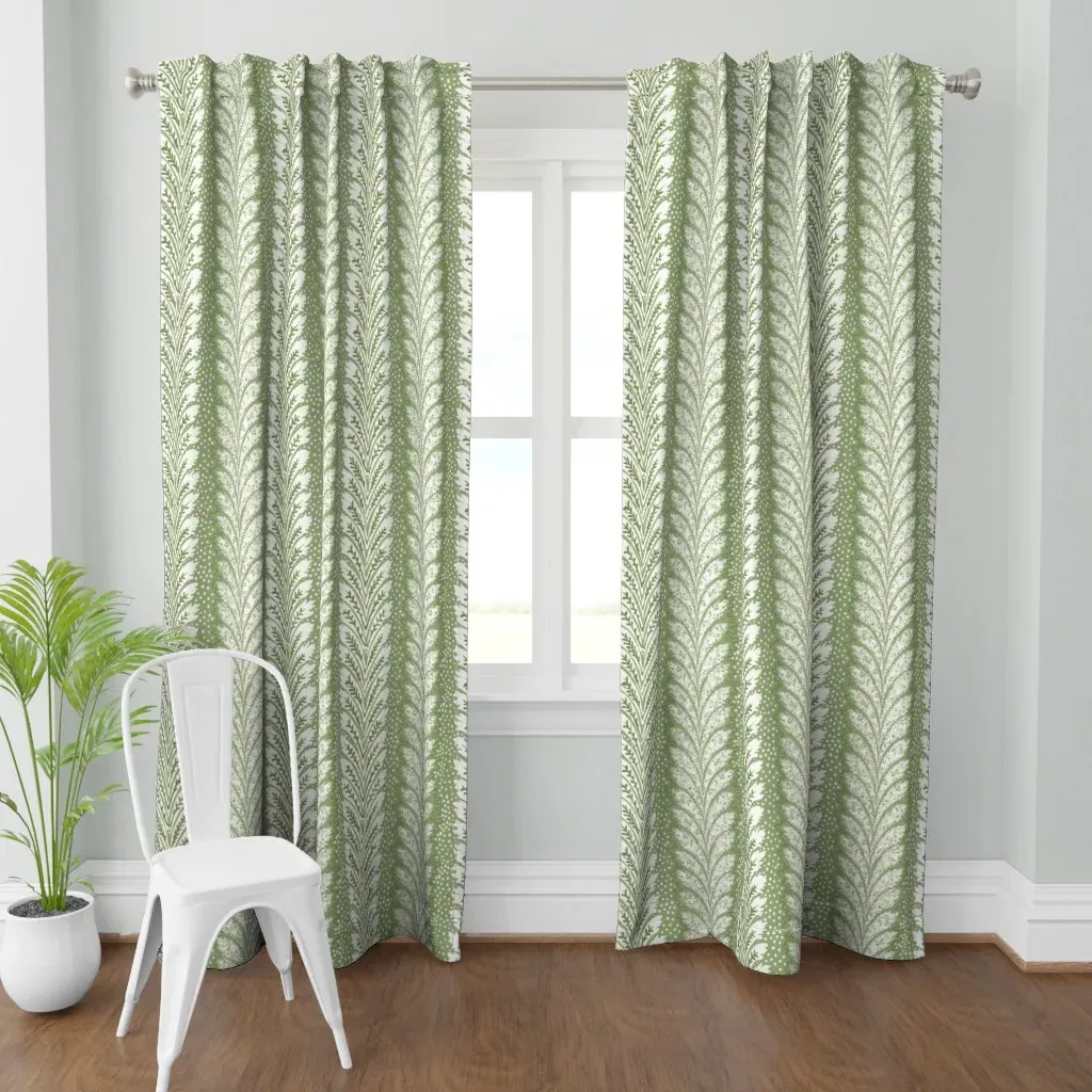 British Feather Grass Curtain Panel - White product