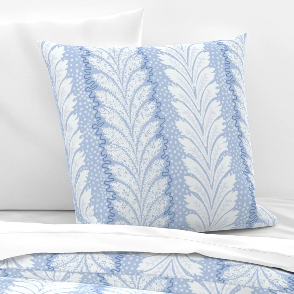 British Feather Periwinkle Blue Euro Pillow Sham - White product