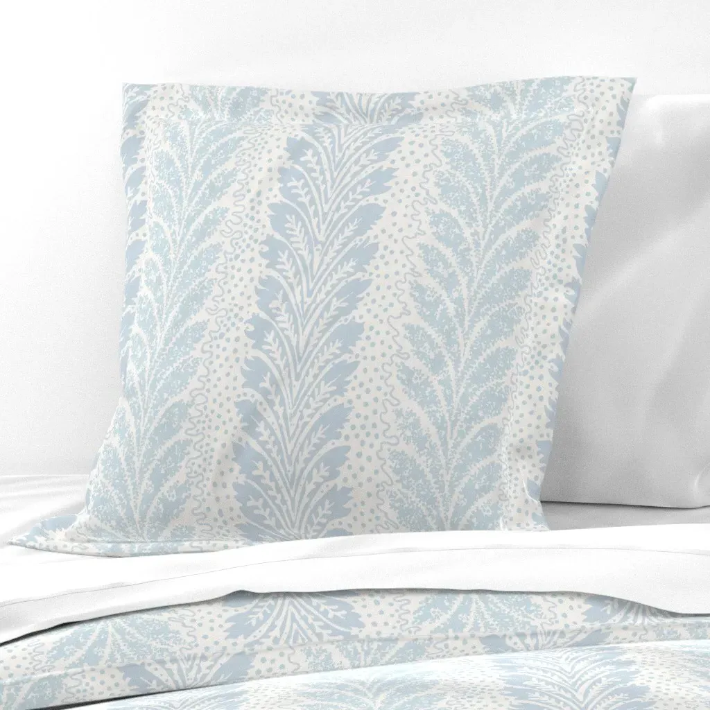 British Feather Reverse Euro Pillow Sham - Powder Blue product