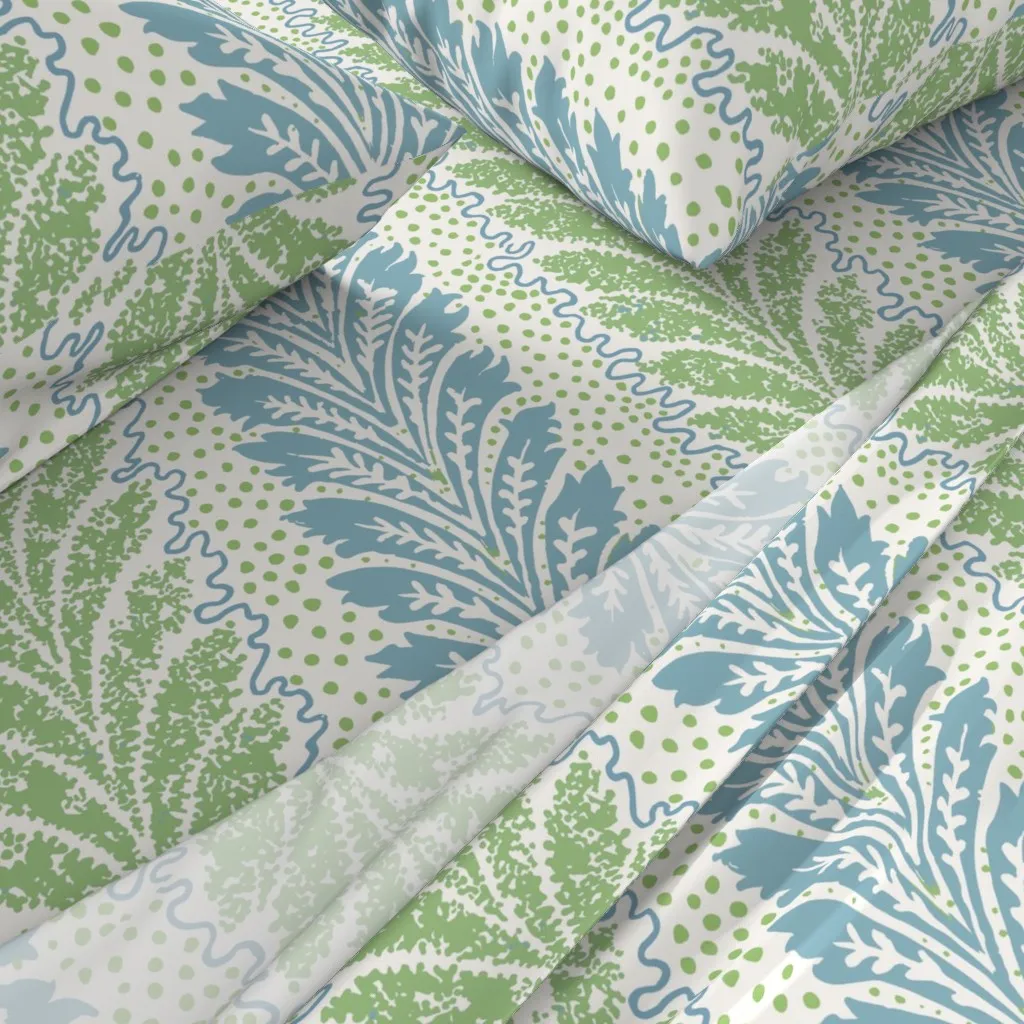 British Feather Reverse King Sheet Set - Light Green alternate view