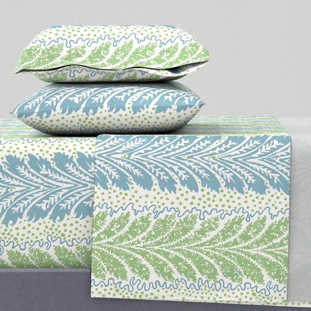 British Feather Reverse King Sheet Set - Light Green product