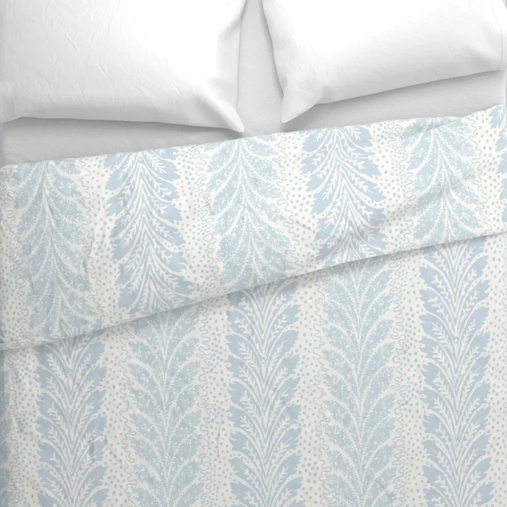 British Feather Reverse Light Duvet Cover - Powder Blue alternate view