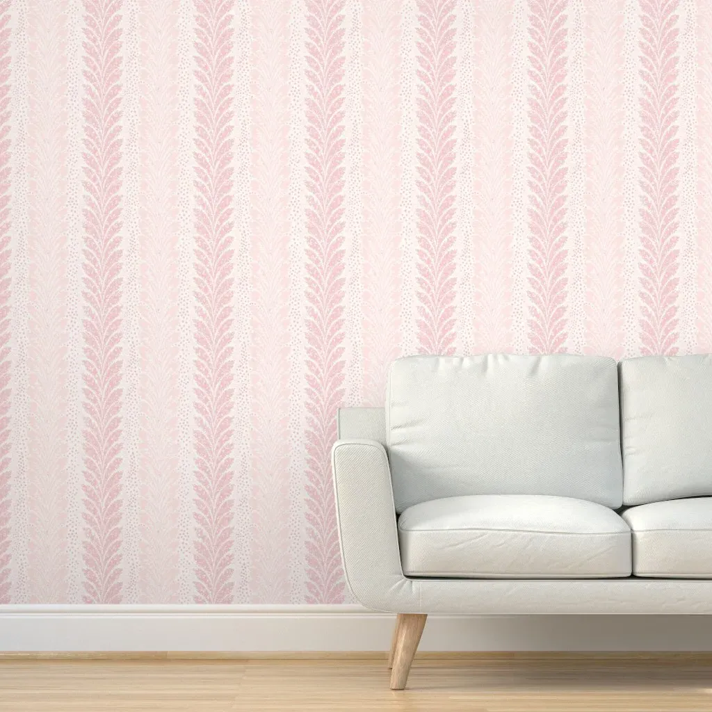 British Feather Reverse Peel and Stick Wallpaper - Pink product