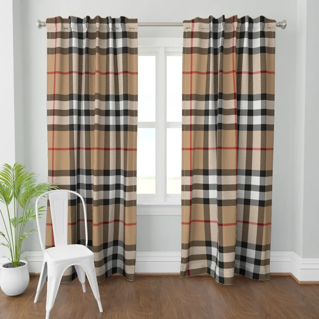 British Heritage Plaid Curtain Panel - Tan product