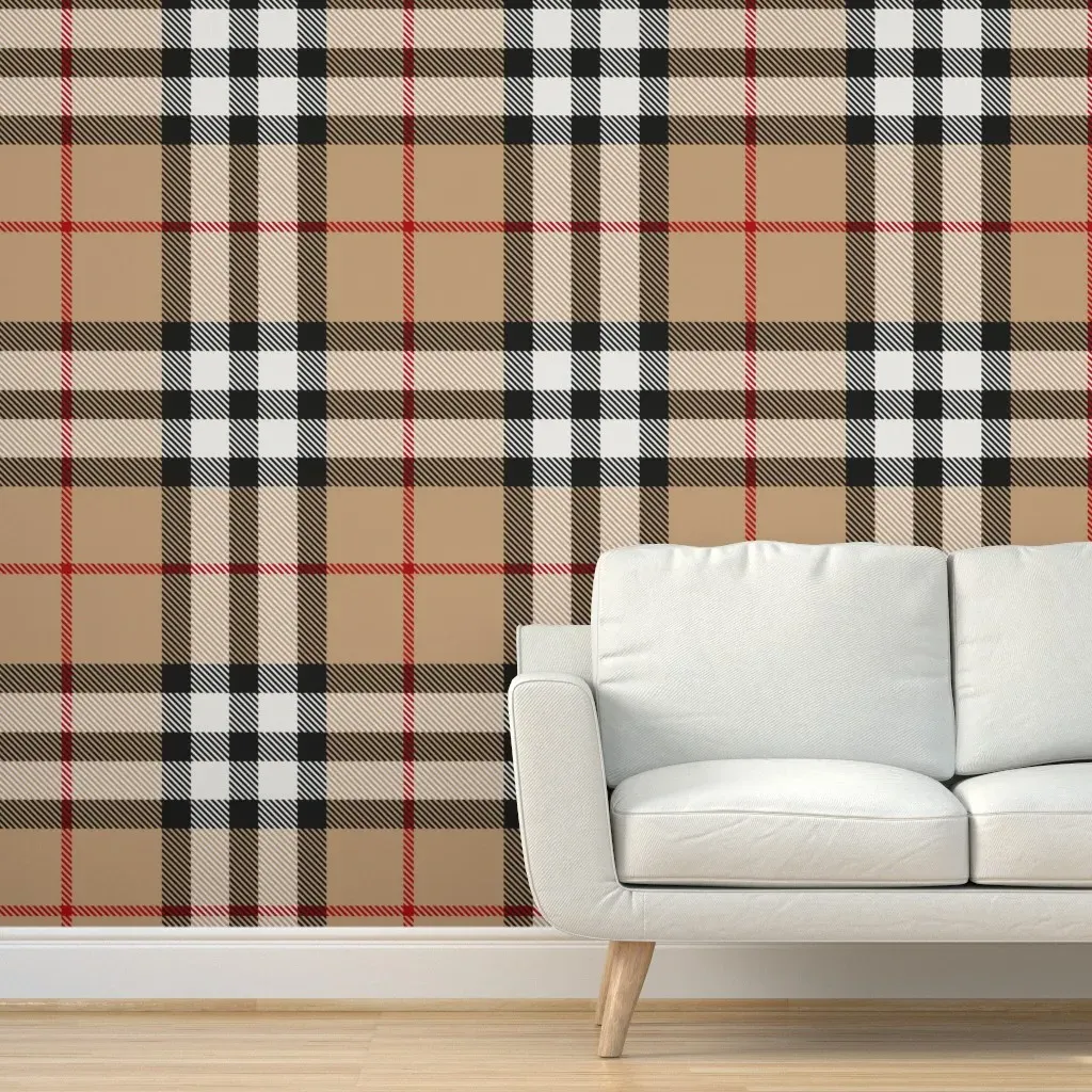 British Heritage Plaid Peel and Stick Wallpaper - Tan product