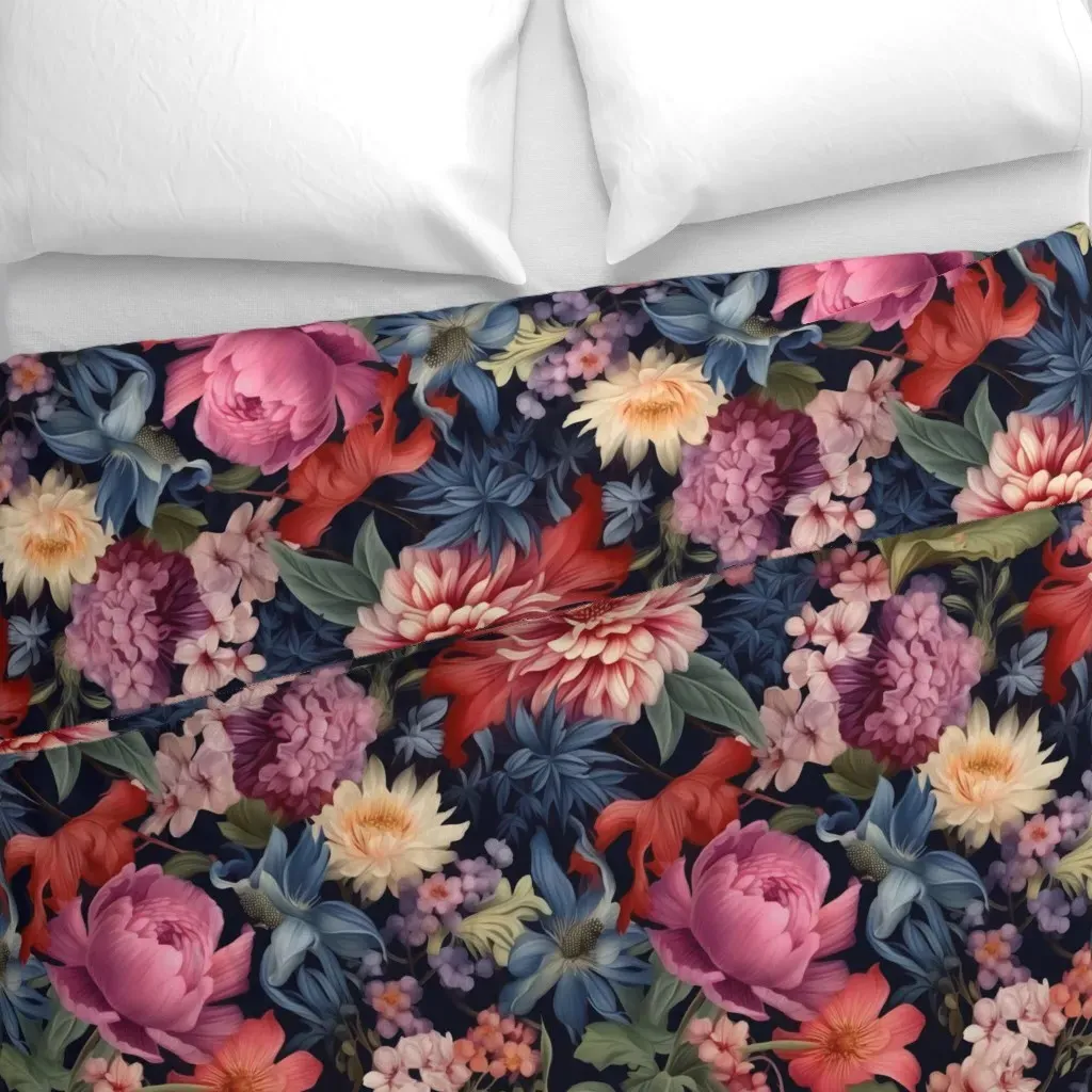 British Moody Floral Duvet Cover - Pink alternate view
