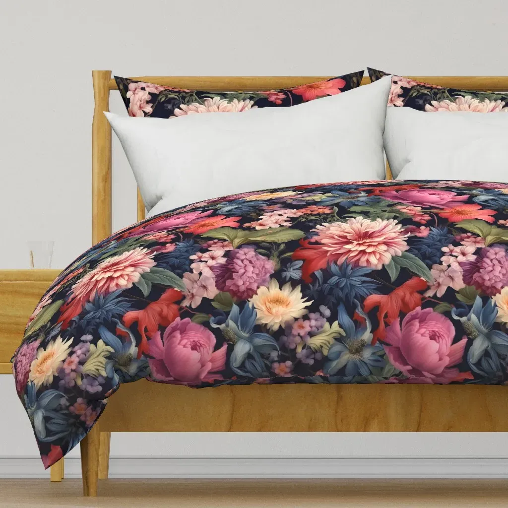 British Moody Floral Duvet Cover - Pink product
