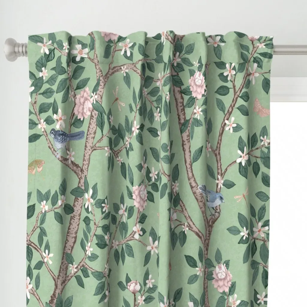 Brittany's Green Climbing Curtain Panel - Green alternate view