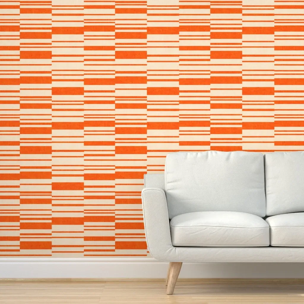 Broken Stripes Peel and Stick Wallpaper - Orange product