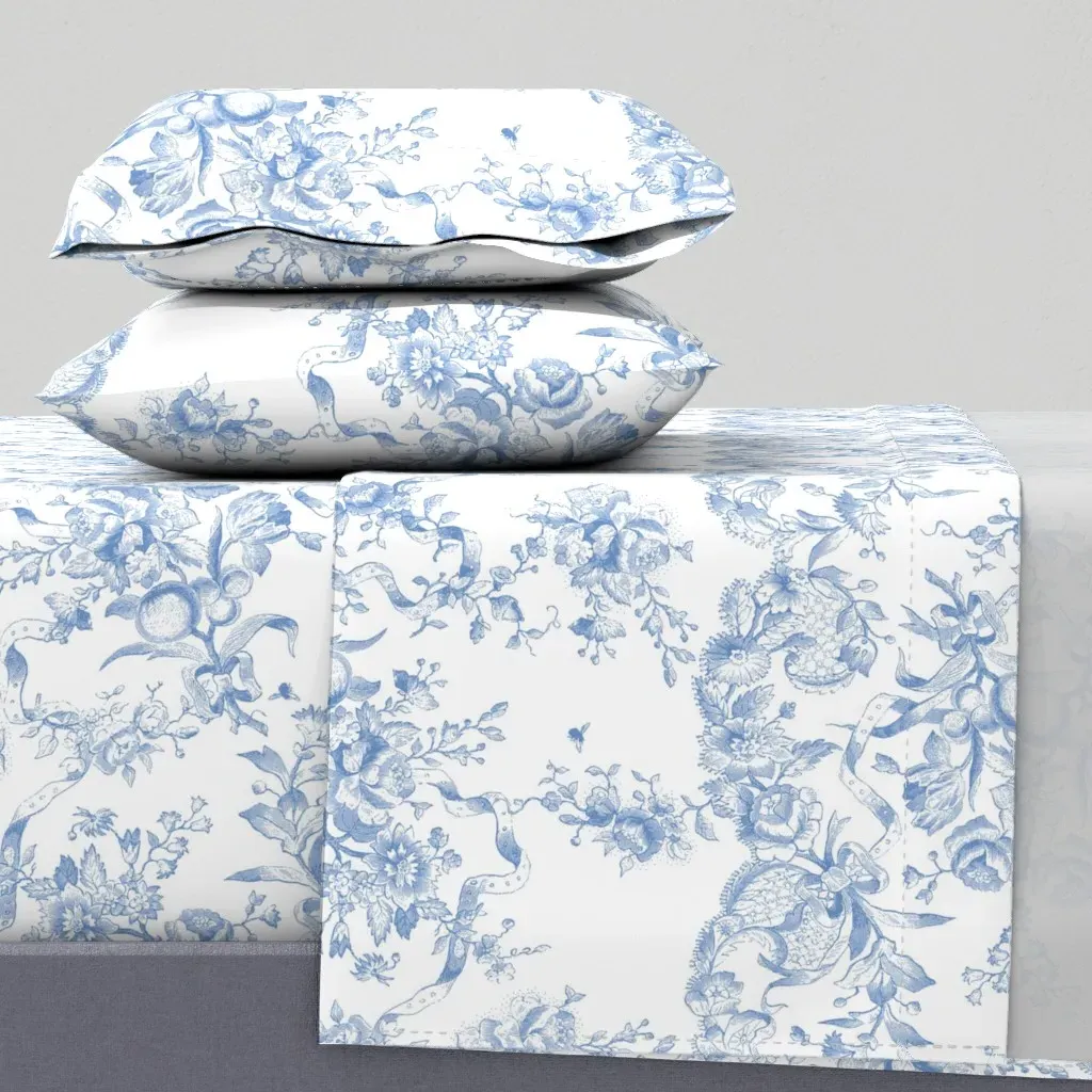 Bronwyn Toile Blueberry King Size Sheet Set - Light Blue product