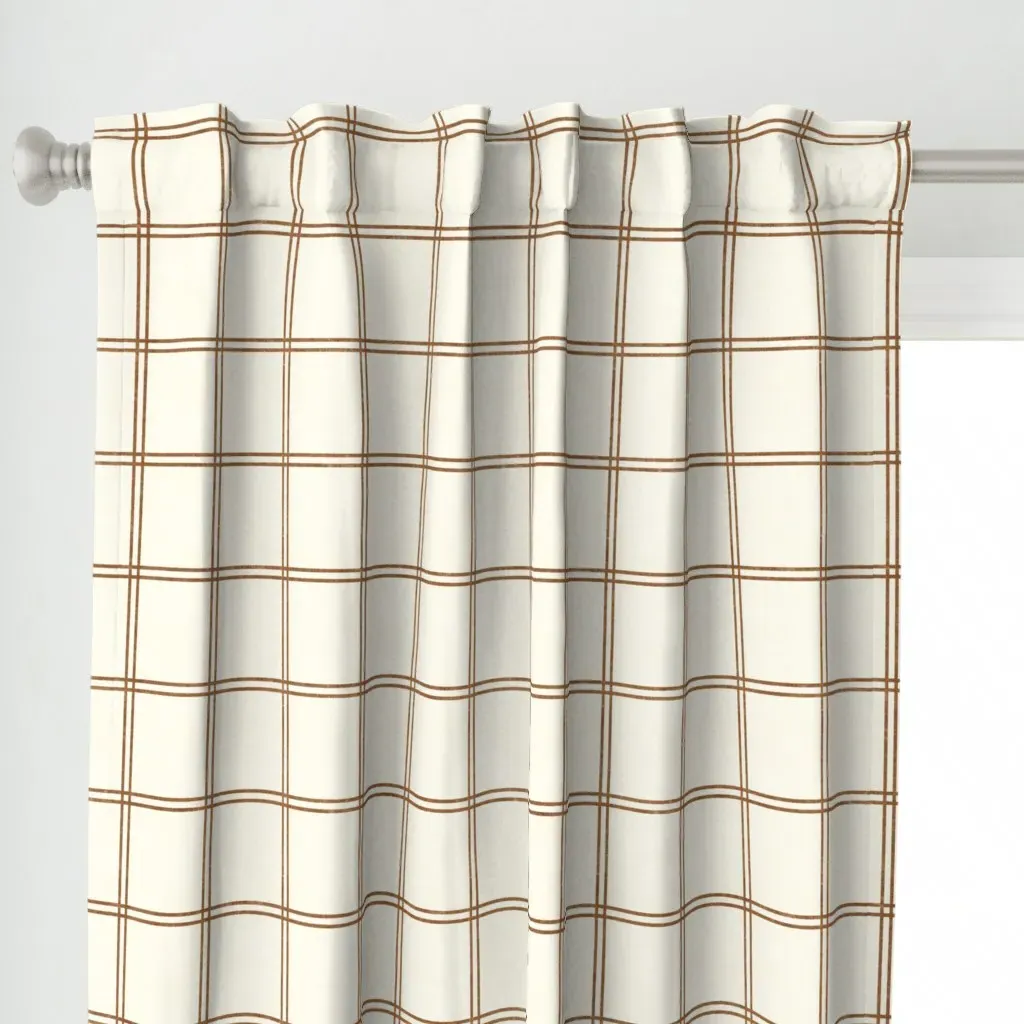 Brooks Plaid Curtain Panel - Brown alternate view