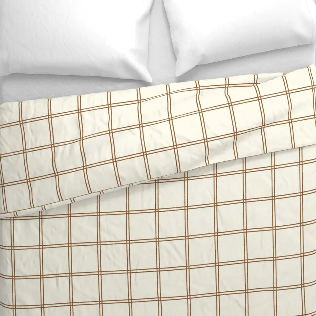 Brooks Plaid Med Scale Duvet Cover - Brown alternate view