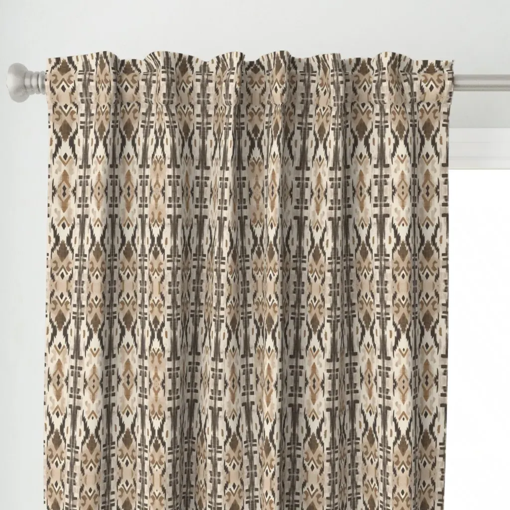 Brown Burnt Orange Curtain Panel - Beige alternate view