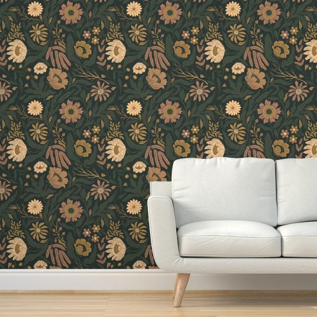 Bruna Peel and Stick Wallpaper - Deep Green product