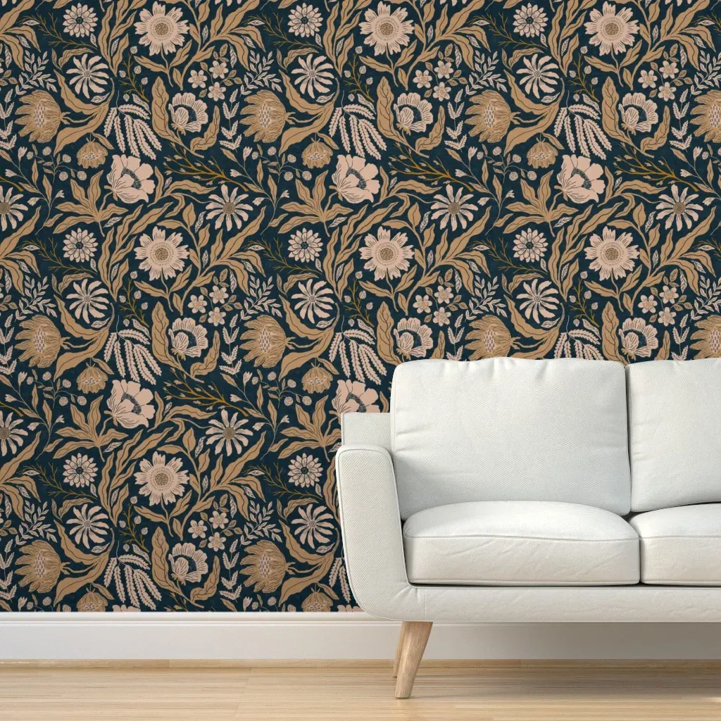 Bruna Peel and Stick Wallpaper - Midnight Blue product