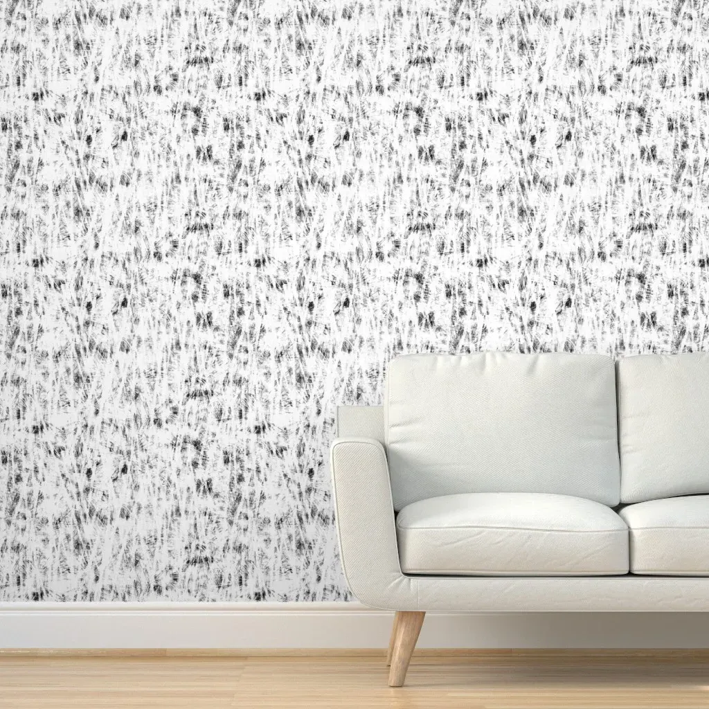 Brush-Stroke Plaster Peel and Stick Wallpaper - White product