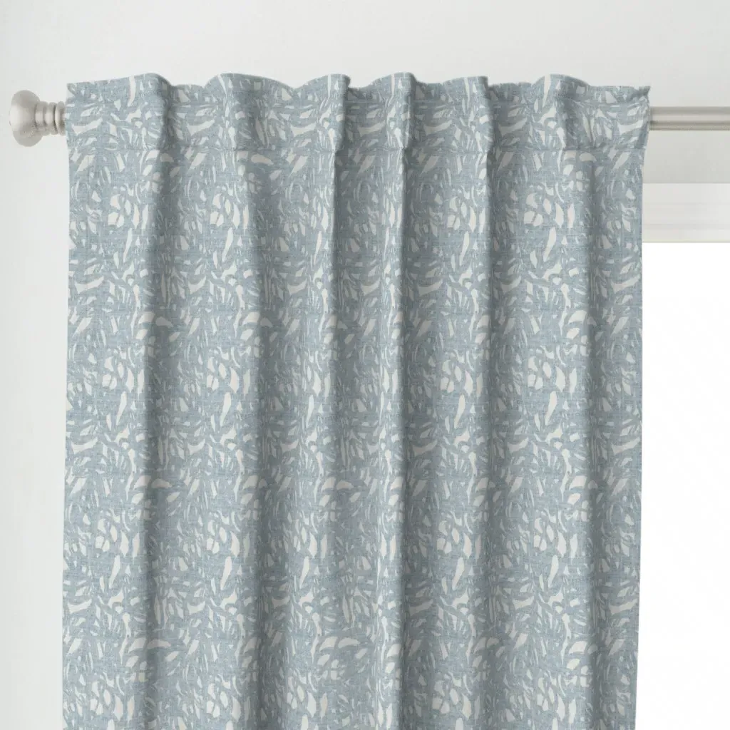 Brushstroke Loop Pattern Curtain Panel - Dusty Blue alternate view