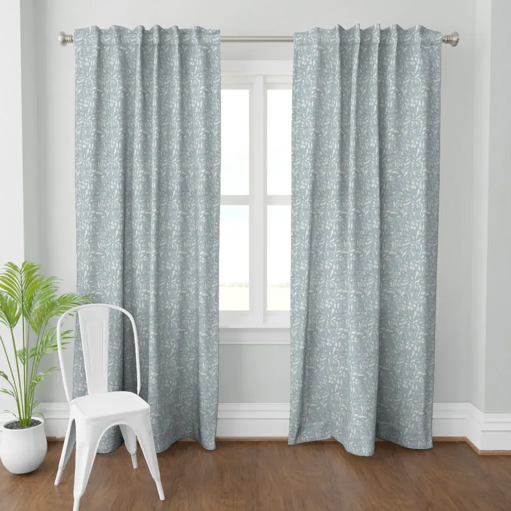 Brushstroke Loop Pattern Curtain Panel - Dusty Blue product