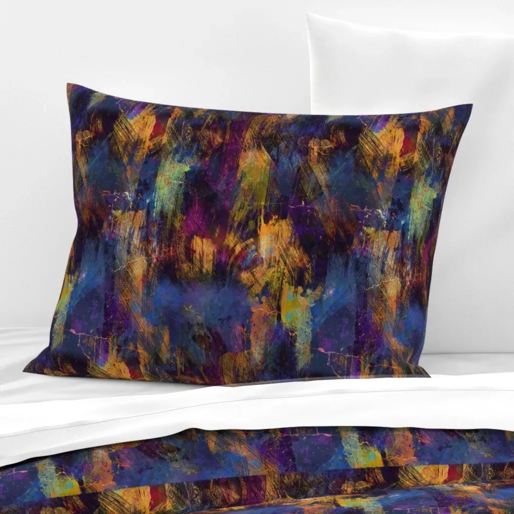 Brushstrokes Texture Standard Knife Edge Pillow - Blue, Cotton Sateen product