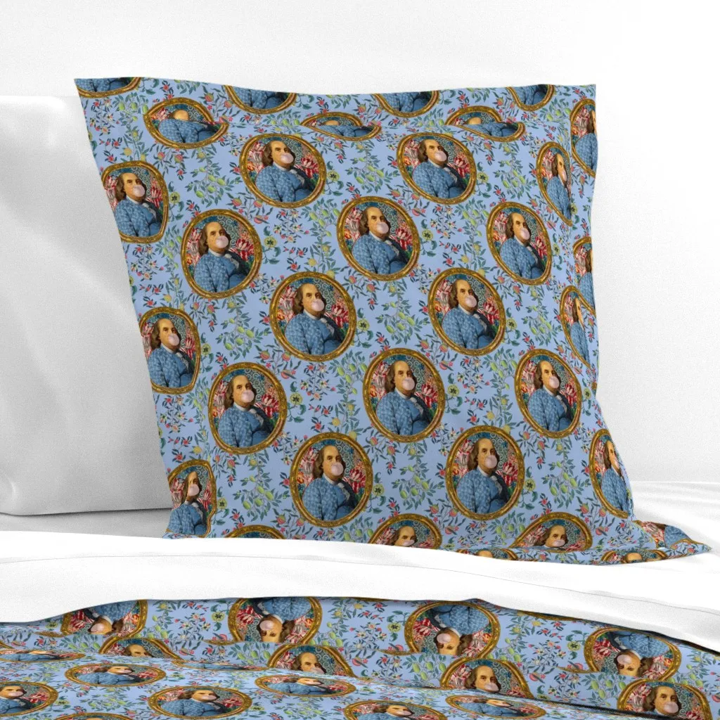 Bubble Gum Benji Floral Euro Pillow Sham - Light Blue product