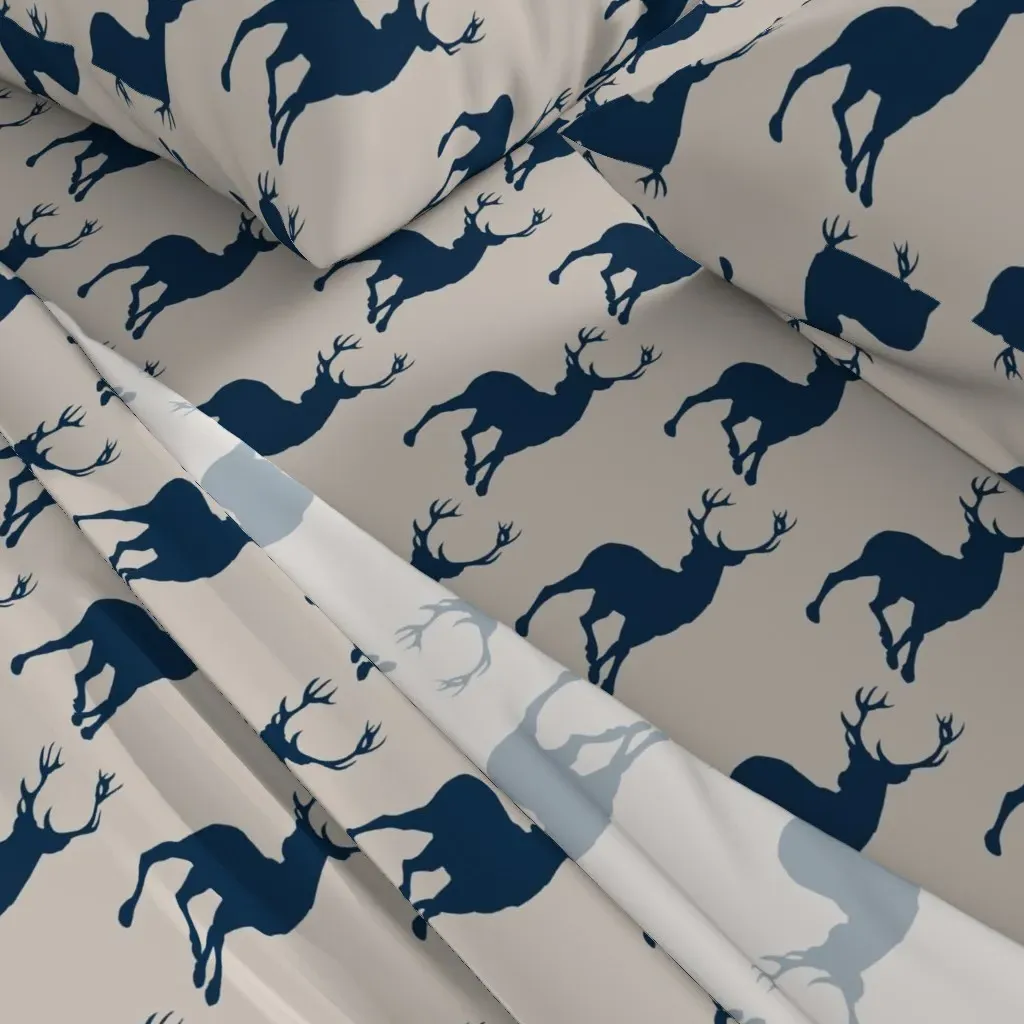 Buck Cottonwood Woodland King Size Sheet Set - Navy Blue alternate view